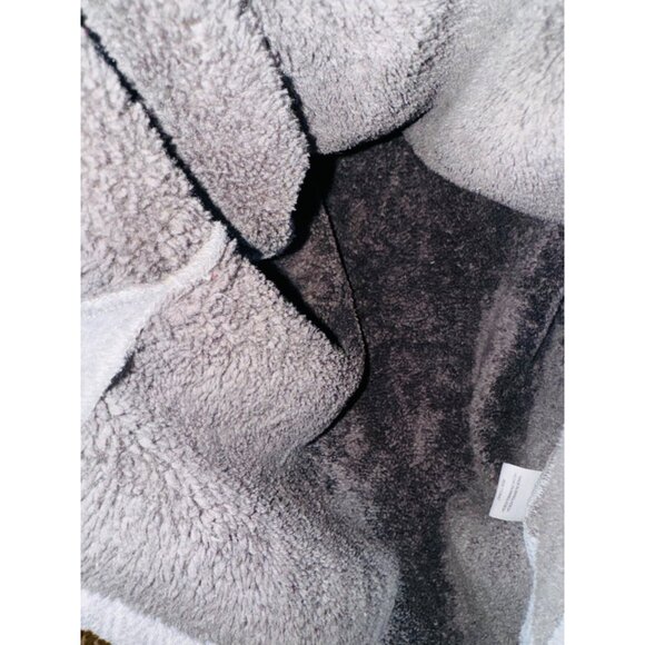 London Fog 2XL Grey Herringbone Fleece Pullover Jacket Half-Zip Sherpa Lining - Picture 8 of 8